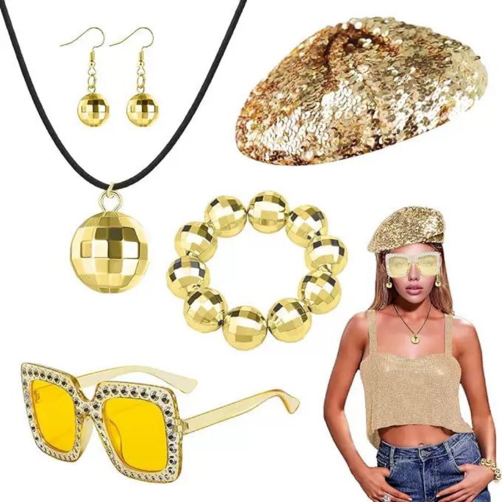 Women'S Accessories In The 70S - إكسسوارات ديسكو من السبعينيات للنساء، طقم