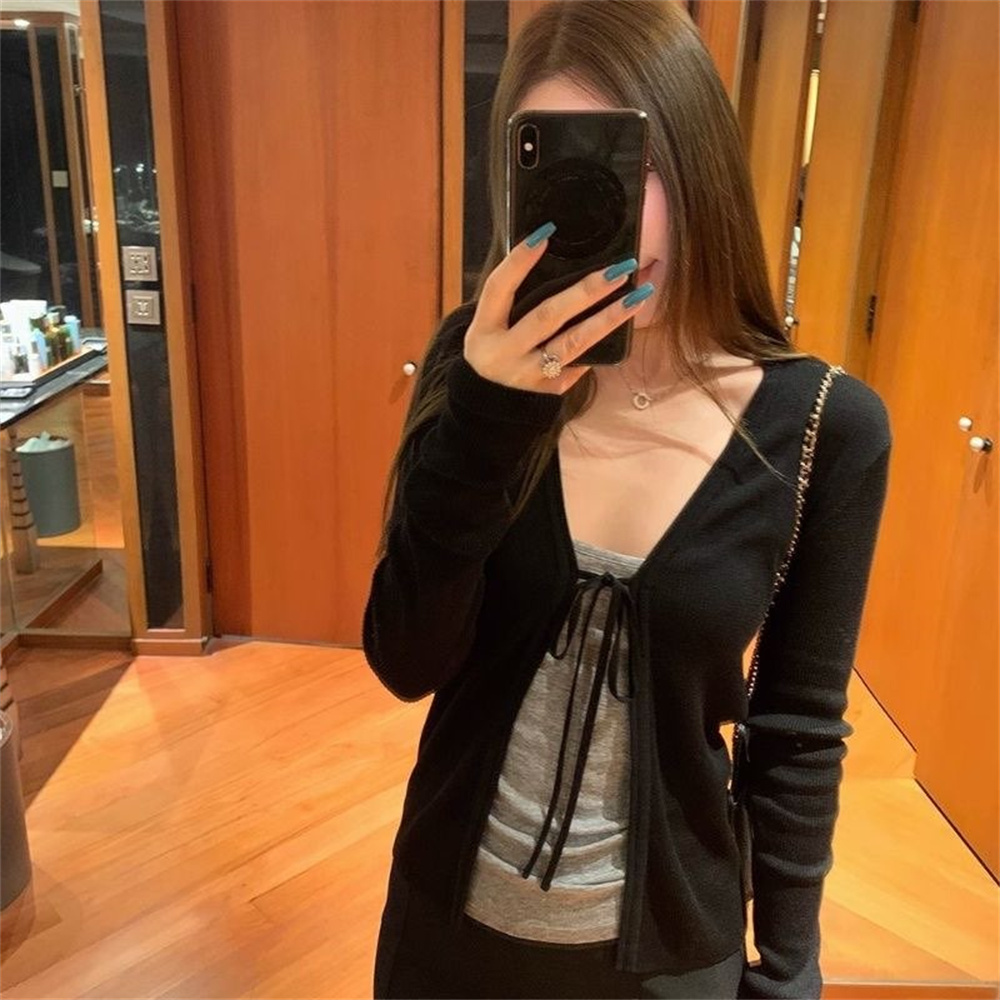 كارديجان نسائي محبوك رقيق بأكم - مراجعة Women Electronic Accessories وسعره
