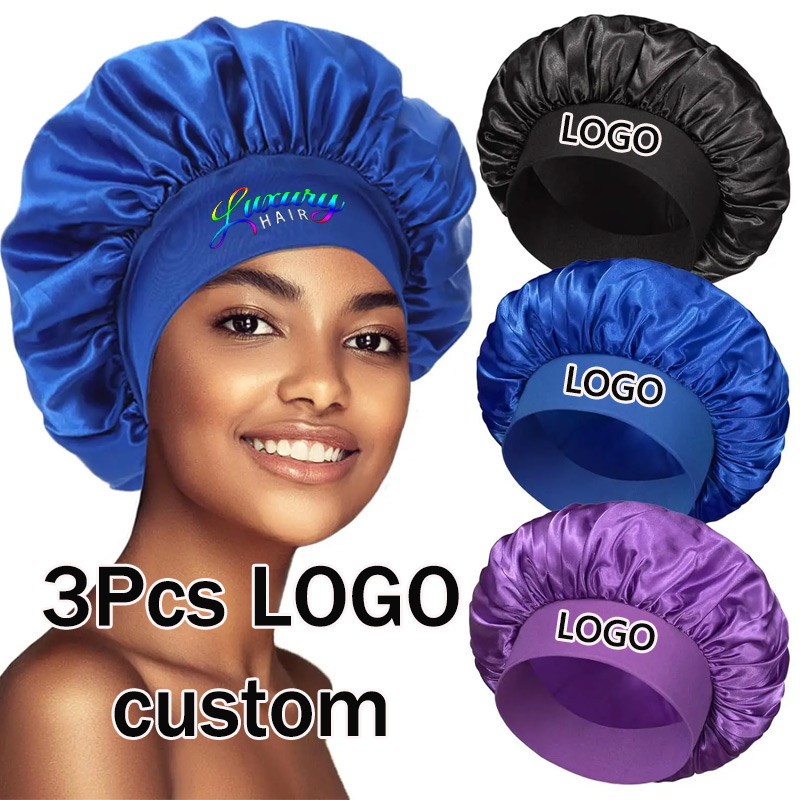 قبعة نوم مريحة من الساتان للشع - مراجعة Women Accessories Logo وسعره