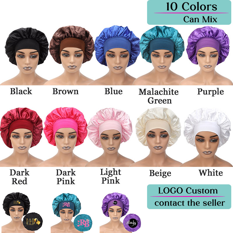 قبعة نوم مريحة من الساتان للشع - مراجعة Women Accessories Logo وسعره