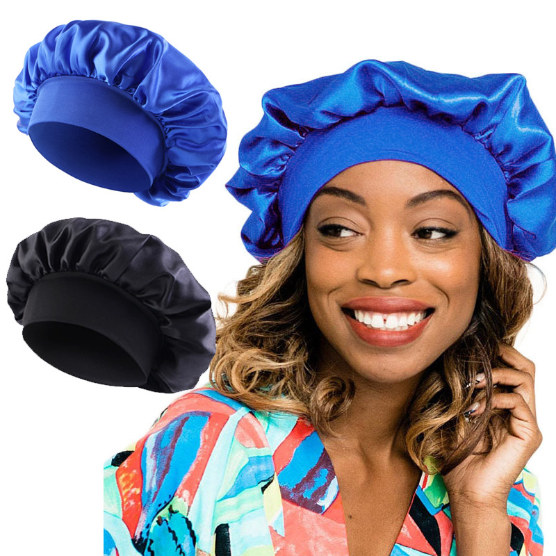 قبعة نوم مريحة من الساتان للشع - مراجعة Women Accessories Logo وسعره