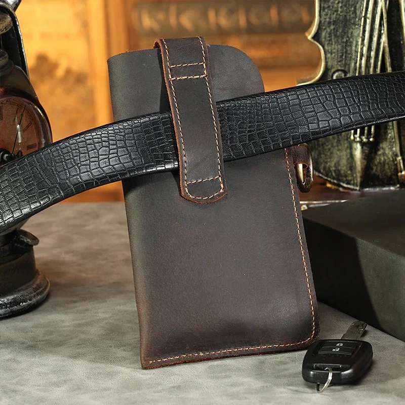 رجل جلد طبيعي الخصر حقيبة الها - مراجعة Women Electronic Accessories وسعره